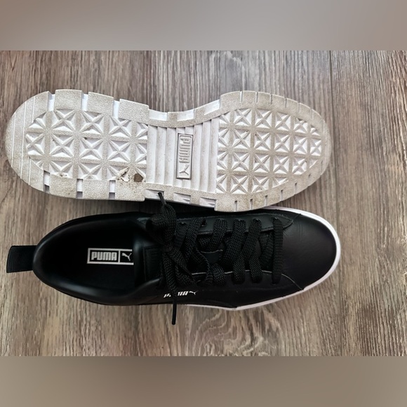 PUMA 👟 Mayze Black Leather Platform US Women’s Size 10 - Picture 10 of 14